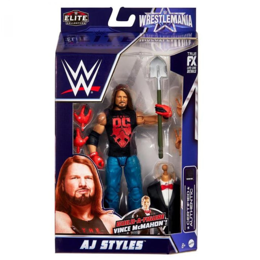 WWE WrestleMania Elite Collection AJ Styles (BAF Vince McMahon) Figure